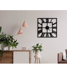 BK Home Dekoratif 45cm Ahşap Duvar Saati-9 (Beyaz)