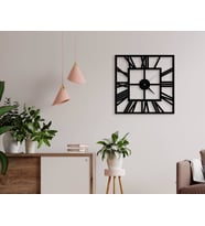 BK Home Dekoratif 45cm Ahşap Duvar Saati-9 (Beyaz)