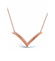 925 Ayar Gümüş Zirkon Taşlı Rose V Kolye - N087101