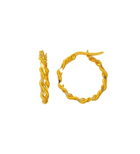 Burma Halka Altın Küpe 14 Ayar 2 cm. Çaplı