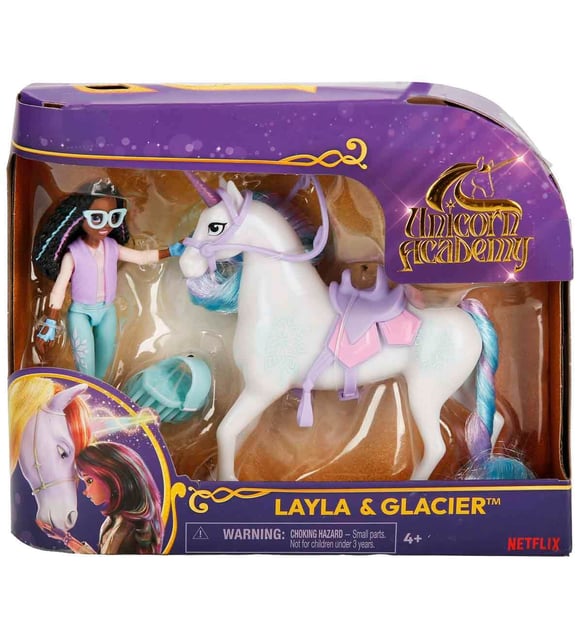 Unicorn Academy Set Glaciar – Muñeca Layla Con Unicornio Y 13 Accesorios – Juguete Para Niñas De 4 Años+ – Inspirado En Netflix