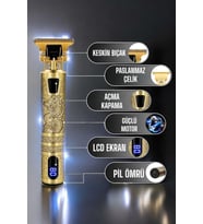 Tıraş Makinesi Şarjlı Profesyonel Saç Kesme Makinesi Gold Çizik Tıraş