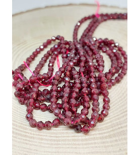 Lal (Garnet - Granat ) Taşı YARIM Dizi 3mm (17cm uzunluğundadır)