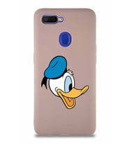 Oppo A12 Soft Premier Kapak Donald Duck-F Tasarımlı Silikon Kılıf - Pudra (Şeffaf)