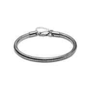 Gümüş Renk Unisex Snake Zincir (4 mm) Çelik Bileklik - 3144