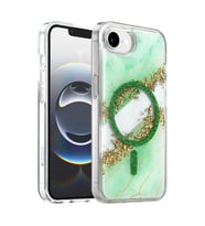 Onegif İphone 17e Lotus Simli Magsafe Kapak - Yeşil