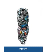 TQB-046 KAPLAN VE ÇİÇEK DESEN RENKLİ GEÇİCİ KOL DÖVMESİ-TATTO