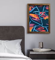 BK Gift Yatak Odası Konseptli Doğal Masif Ahşap Çerçeveli Tablo 45x65cm-92