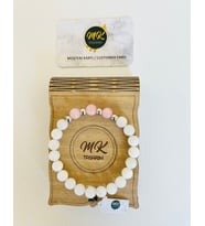 MK TASARIM GERÇEK AYTAŞI -PEMBE  KUVARS TAŞI BİLEKLİK MK.37.004