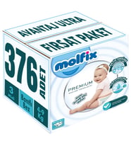 Molfix Premium Bebek Bezi Beden:3 (4-9KG) Midi 376 Adet Avantaj Ultra Fırsat Pk