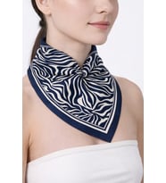Tarzını Seç Mavi Zebra Fular / Bandana / Aksesuar 48x48 cm
