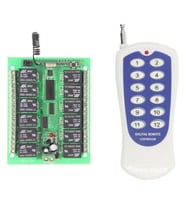 12V 433 MHz 12 Kanal Kablosuz RF Röle Modülü ve Uzaktan Kumanda Seti