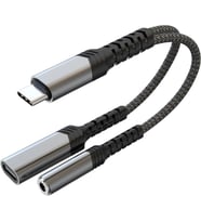 AWINLI USB C - 3,5 mm Kulaklık ve Şarj Aleti Adaptörü, 2'si 1 Arada Aux - USB C Ses Jakı ve PD Hızlı Şarj Adaptörü, iPhone 16 15 Pro Max, Galaxy S24 S23 S22, Piksel, iPad Pro için uygundur