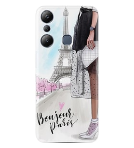 Infınix Hot 20i Kılıf Resimli Desenli Baskılı Silikon Bonjour Paris 1419