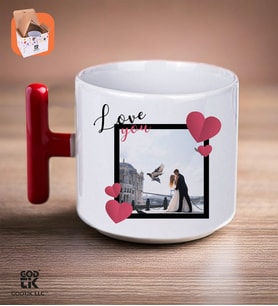 Kişiye Özel Love You Yazılı Fotoğraf Baskılı Premium Kırmızı Porselen T Elite Kupa - GDTK-901023 (Beyaz)