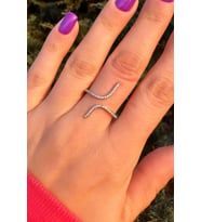 Silver Zirkon Taşlı Tarz Yüzük