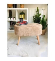 Gürgen Ahşap Ayak welsoft Kumaş Oval Pufidik Puf Bench Tabure Sandalye berjer koltuk