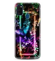 Samsung M21 M22 M23 M30 M31S M32 Kılıf Desenli Silikon Butterfly Neon 1684