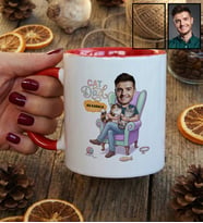 Kişiye Özel Karikatürlü Cat Dad Kedi Babası Kupa Bardak Babalar Günü Hediyesi