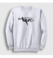 Presmono Unisex Beyaz Logo Tupac Shakur Sweatshirt 46243tt (Beyaz)