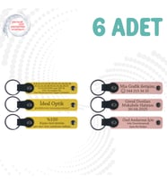 Sarı & Yavru Ağzı, 6’lı Set, Sınıf Öğrencilerine Anlamlı Hatıra, Kişiye Özel Yazılı Deri Anahtarlık