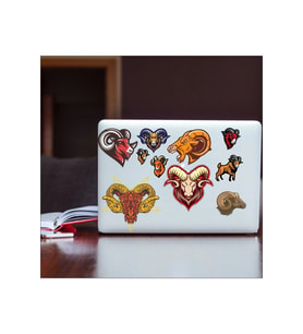 Keçi Sticker Set-1 10 Parça Telefon, Tablet, Defter, Laptop Sticker