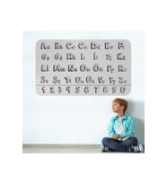Eğitici El Çizimi Türkçe Alfabe ve Sayı Eğitim Stickerı, Çocuk Odası, Anaokulu Duvar Stickerı-3897-60x105