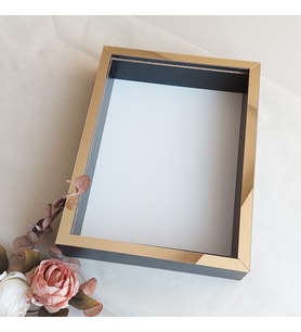30x40 Cm Siyah-gold Fotoğraf Bölümsüz! İsimsiz Ledsiz! Gül Saklama Kutusu