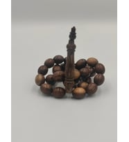 USTA İŞCİLİKLİ VENGE TESBİH 8 * 12 MM ARPA KESİM TAKIMLI SİSTEMLİ PÜSKÜL (C. Kahverengi)