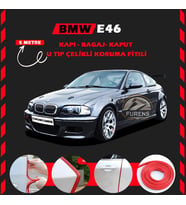 Bmw E46 Oto Araç Kapı Koruma Fitili 5metre Parlak Kırmızı Renk