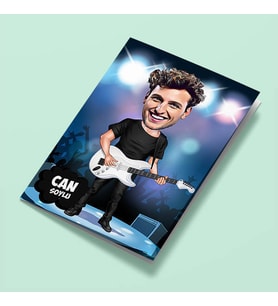 Kişiye Özel Popstar Erkek Karikatürlü Tebrik Kartı