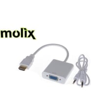 Molix Hdmi To Vga Çevirici Dönüştürücü + Ses Kablosu