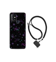 Infinix Hot 8 Kılıf Resimli Desenli Silikon Boyun Askılı Galaxy Yunus Göz 1860