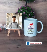 Askere Hediye Fotoğraflı Dekoratif Taş, Kupa Bardak Beyaz Hediye (Model 1)
