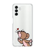 Samsung Galaxy A04S Uyumlu Tom ve Jerry Öpücük Desenli Şeffaf Telefon Kılıfı