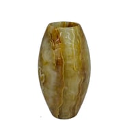 Sivas Bal Oniks Doğal Taş Oval Vazo 15x8 cm – El Yapımı Dekoratif Taş Vazo, Ev & Ofis Hediyelik