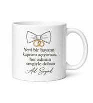 Damat Adayı İçin Mesajlı Hediyelik Baskılı Kupa Bardak Düğün Hazırlık Hediyesi