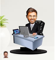 Kişiye Özel Karikatürlü Genel Müdür - Ceo MDF Biblo