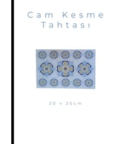 Cam Kesme Tahtası* Mutfak Tahtası Kare 20x30cm çiçek Görünümlü