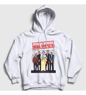 Presmono Unisex Beyaz Cover Film The Usual Suspects Kapüşonlu Sweatshirt 255102tt