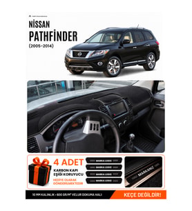 NİSSAN PATHFİNDER (2005-2014) Uyumlu Torpido Örtüsü Torpido Kılıfı - Siyah