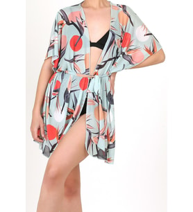 Pareo Plaj Elbisesi Kimono Std Sunset Mint