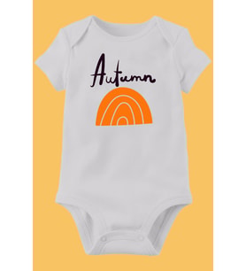 Unisex Bebek Beyaz Organik Baskılı Pamuklu Body