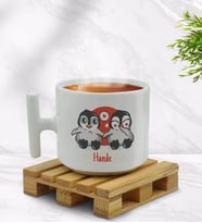 BK Gift Kişiye Özel Sevimli Çiftler Tasarımlı T Kulplu Beyaz Middle Kupa Bardak-2