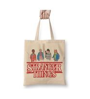 Stranger Things Moon Bez Çanta Uzun Saplı Alışveriş Çantası Plaj Çantası (Beyaz)