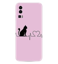 General Mobile GM 23 Kılıf Resimli Desenli Baskılı Silikon Pink Cat Heart 1303
