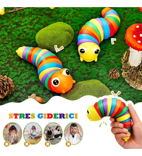 Söktak Eğlenceli Tırtıl Oyuncak - Stres ve Anksiyete Giderici Montessori Tırtıl Oyuncağı - Renkli Tı