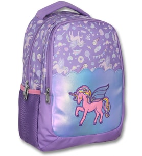 Ümit Çanta Nakışlı Unicorn Kız Çocuk Üç Gözlü Lila Renk Okul Çantası - 5027