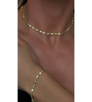 Fatmaeli Çiçek Ay Mix kolye 925 Ayar (Gold)
