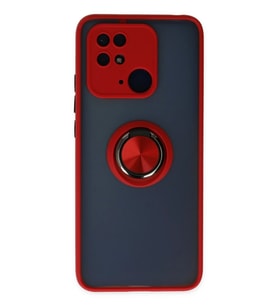 Newface Xiaomi Poco C40 Kılıf Montreal Yüzüklü Silikon Kapak - Kırmızı